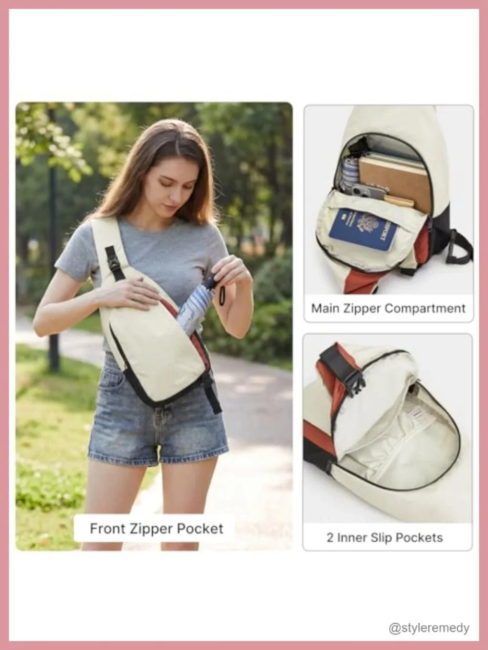 G4Free Sling Bag RFID Blocking Crossbody Nylon Shoulder Bag Travel Casual